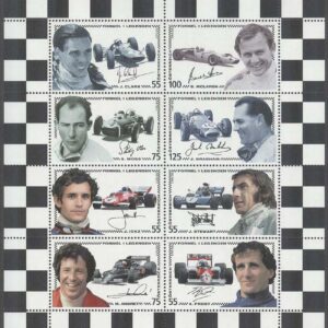 Österrike – M 2592-2599 Bilar – Formel 1 bla Mario Andretti, Miniark kpl **