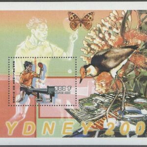 Niger – M BL 131 OS i Sydney 2000 Bordtennis Damer – Fjäril – Fågel, Block **