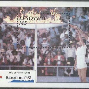 Lesotho – M BL  76 OS i Barcelona 1992 Olympiska elden tänds, Block **