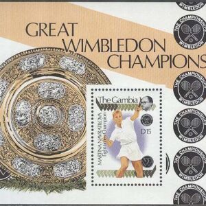 Gambia – M BL  88 Tennis – Wimbeldon segrare – Martina Navratilova, Block **