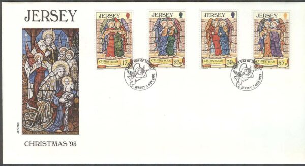 Jersey - FDC 1993-11-02 - Jul 1993 - Fönsterkonst, 4 kpl