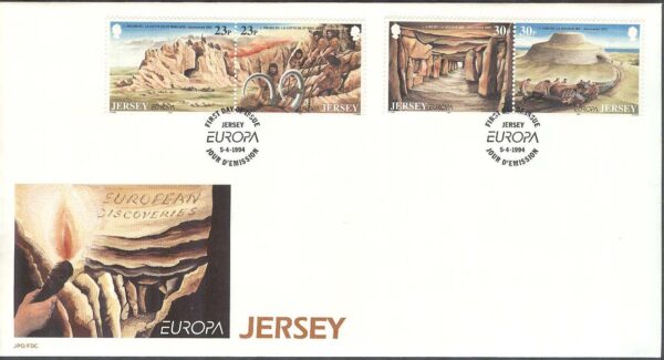 Jersey - FDC 1994-04-05 - Europa CEPT 1994 Uppfinningar & Upptäckter, 2 par kpl