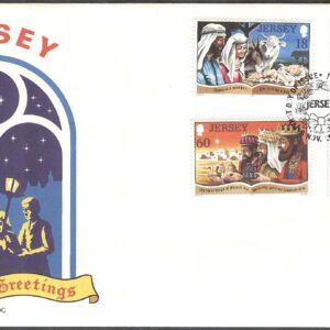 Jersey – FDC 1994-11-08 – Jul 1994 bla Den Heliga Familjen & Ängel, 4 kpl