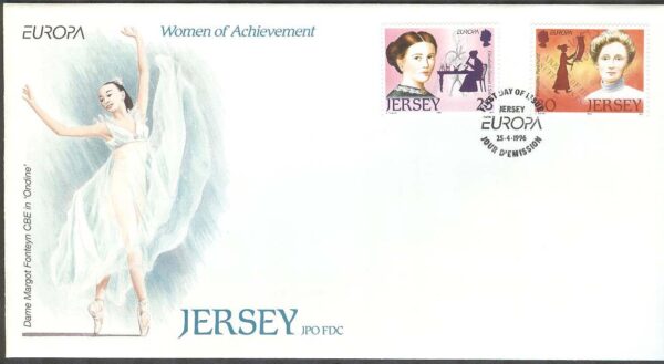 Jersey - FDC 1996-04-25 - Europa CEPT 1996 Berömda Kvinnor, 2 kpl