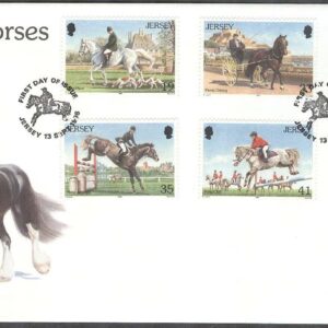 Jersey – FDC 1996-09-13 – Hästar i bla jakt & Hästhoppning, 6 kpl