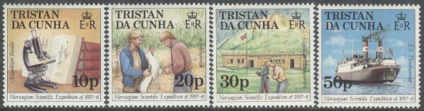 Tristan da Cunha - M  429-432 Norsk vetenskapsexpediton 1937-38 - Fartyg, 4 kpl **