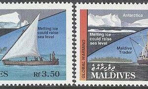 Maldiverna – M 1531-1532 Fartyg – Global uppvärmning – Isberg, 2 kpl **