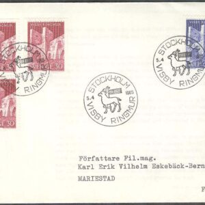 Sverige – FDC 1965-04-05 – Byggnadsminnen, 4 kpl Adressat Se beskrivning