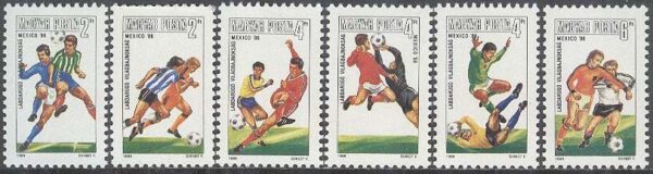 Ungern - M 3814-3819 A VM i Fotboll i Mexiko 1986, 6 kpl **