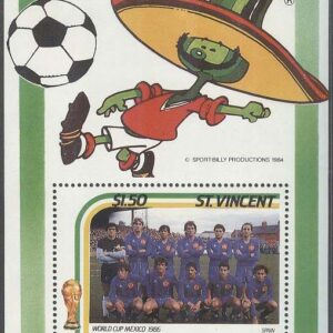 St. Vincent – M BL  35 VM i Fotboll i Mexiko 1986 – Spanien, Block **