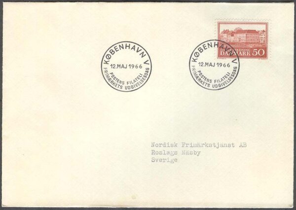 Danmark - FDC 1966-05-12 - Naturskyddet, märke Adressat
