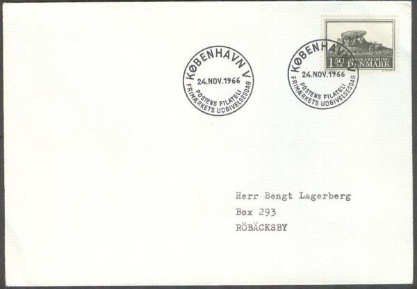 Danmark - FDC 1966-11-24 - Naturskyddet, 1 kpl Adressat