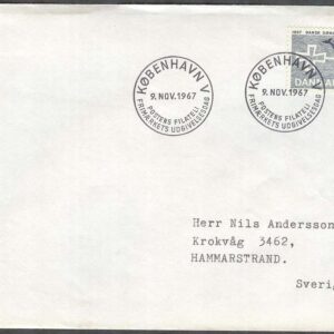 Danmark – FDC 1967-11-09 – Danska sjömanskyrkan 100 år, 1 kpl Adressat