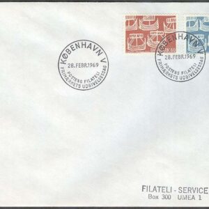 Danmark – FDC 1969-02-28 – Norden II. Postsamarbete – Vikingaskepp, 2 kpl Adressat