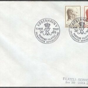Danmark – FDC 1969-03-11 – Frederik IX:a 70-årsdag, 2 kpl Adressat