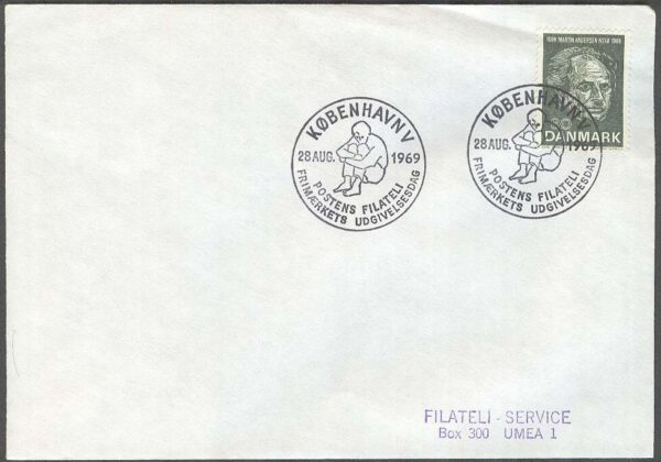 Danmark - FDC 1969-08-28 - Martin Andersen Nexö, 1 kpl Adressat