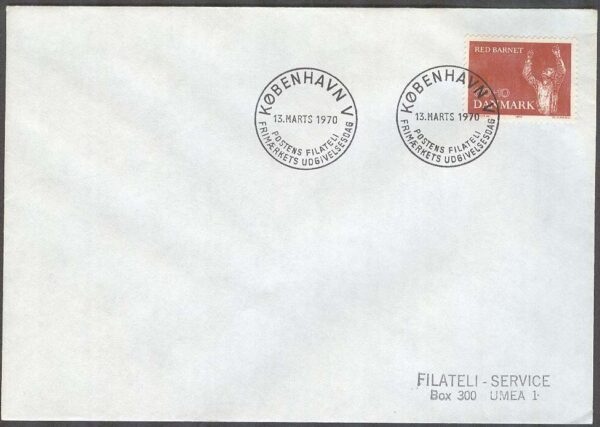 Danmark - FDC 1970-03-13 - Red Barnet, 1 kpl Adressat