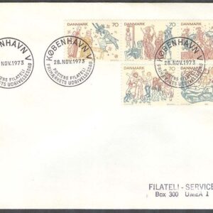 Danmark – FDC 1973-11-18 – Kyrkmålningar – Konst, 5 kpl Adressat