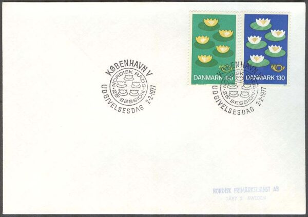 Danmark - FDC 1977-02-02 - Norden IV. Miljövård - Näckrosor, 2 kpl Adressat