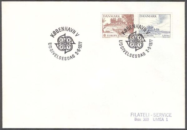 Danmark - FDC 1977-05-02 - Europa CEPT 1977 Landskap, 2 kpl Adressat