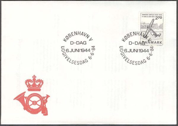 Danmark - FDC 1984-06-06 - Invasionen i Normandie 40 år, 1 kpl Vinjett 1