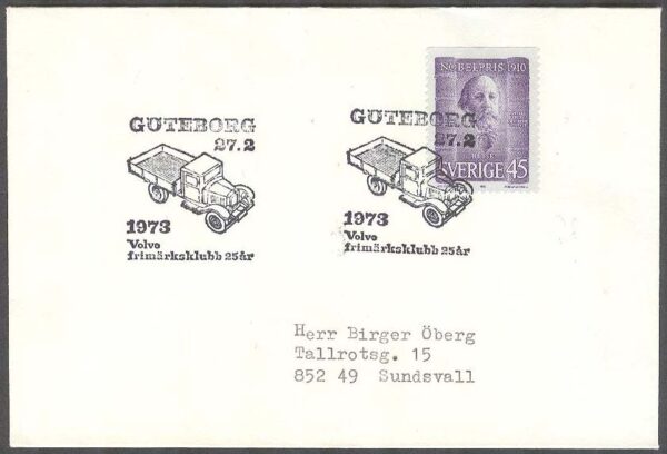 Göteborg 27/2-73 Volvo frimärksklubb 25 år