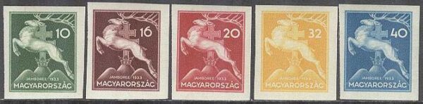 Ungern - M  511-515 U Scoutingträff i Gödöllö 1933, 5 kpl **