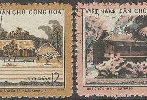 Vietnam – M  695-696 President Ho Chi Minhs bosättningar – Byggnader, 2 kpl