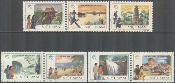 Vietnam - M 1906-1912 Turism - Byggnader & Landskap, 7 kpl