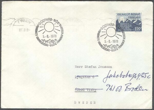 Grönland - FDC 1978-06-05 - Grundlagen 25 år, 1 kpl Adressat