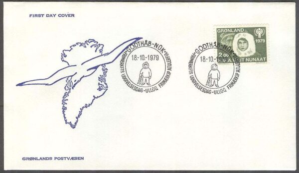 Grönland - FDC 1979-10-18 - Internationella barnaåret, 1 kpl Vinjett 1