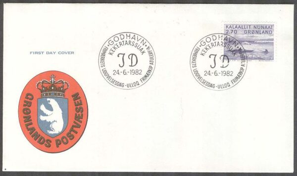 Grönland - FDC 1982-06-24 - Jakob Danielsen - Valrossjakt, 1 kpl Vinjett 1