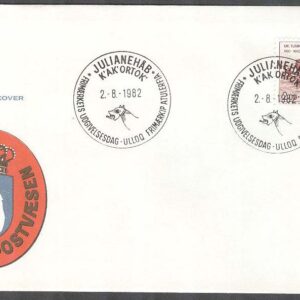 Grönland – FDC 1982-08-02 – 1000-årsserien I – Vikingaskepp – Fåglar, 1 kpl Vinjett 1