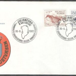 Grönland – FDC 1982-09-30 – 1000-årsserien II – Valfångare – Biskopskräkla, 2 kpl V 1