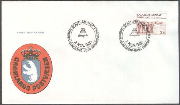 Grönland - FDC 1983-11-02 - Musik - Herrnhutare, 1 kpl Vinjett 1