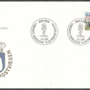 Grönland – FDC 1985-06-27 – FN`s Internationella Ungdomsår, 1 kpl Vinjett 1