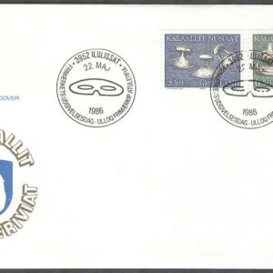 Grönland – FDC 1986-05-22 – Etnografiska motiv I, 2 kpl Vinjett 1