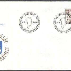 Grönland – FDC 1986-09-04 – Konst från Thule, 1 kpl Vinjett 1