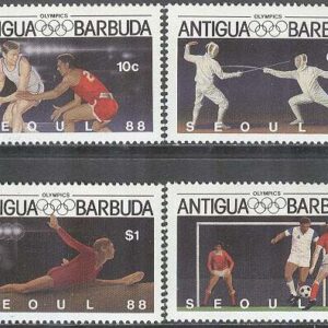 Antigua & Barbuda – M 1020-1023 OS i Seoul 1988 bla Fotboll, 4 kpl **
