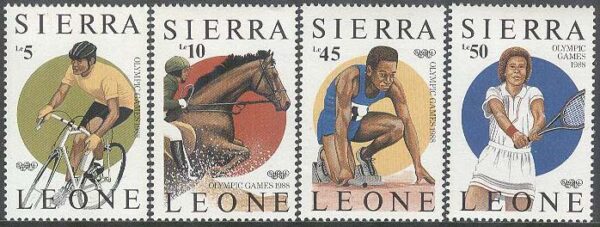 Sierra Leone - M  997-1000 OS i Seoul 1988 bla Cykel & Tennis, 4 kpl **
