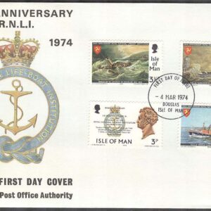 Isle of Man – FDC 1974-03-04 – Båtar – Levnadsrätt 150 år, 4 kpl