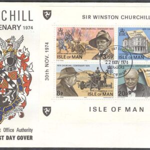 Isle of Man – FDC 1974-11-22 – Sir Winston Churchill 100 år – Politiker, Block