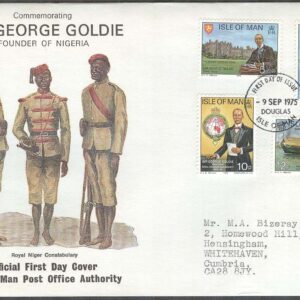 Isle of Man – FDC 1975-09-09 – George T Goldie död i 50 år – Fartyg, 4 kpl Adressat