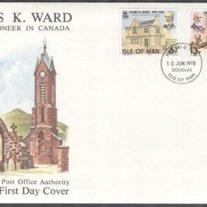 Isle of Man – FDC 1978-06-10 – James Kewley Ward – Politiker – Hästar – Byggnad, 2 kpl