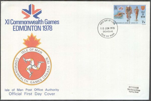 Isle of Man - FDC 1978-06-10 - Sport - Commonwealth spelen 1978 bla Cykel, 1 kpl