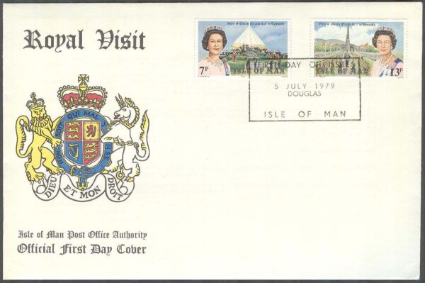 Isle of Man - FDC 1979-07-05 - Drottning Elisabeth II på besök, 2 kpl