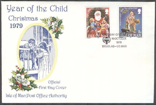 Isle of Man - FDC 1979-10-19 - Internationella Barnåret & Jul 1979, 2 kpl