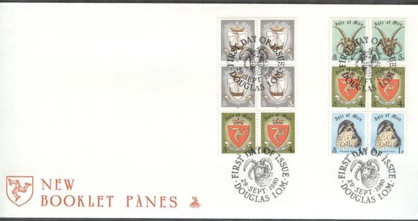 Isle of Man - FDC 1980-09-29 - Tynwald-Parlament II 1000 år, 2 st HBL ur Häfte