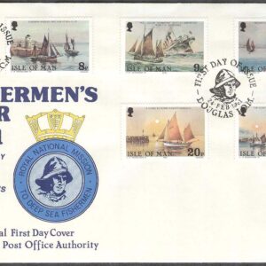 Isle of Man – FDC 1981-02-24 – Missionshus för fiskare 100 år – Båtar, 5 kpl
