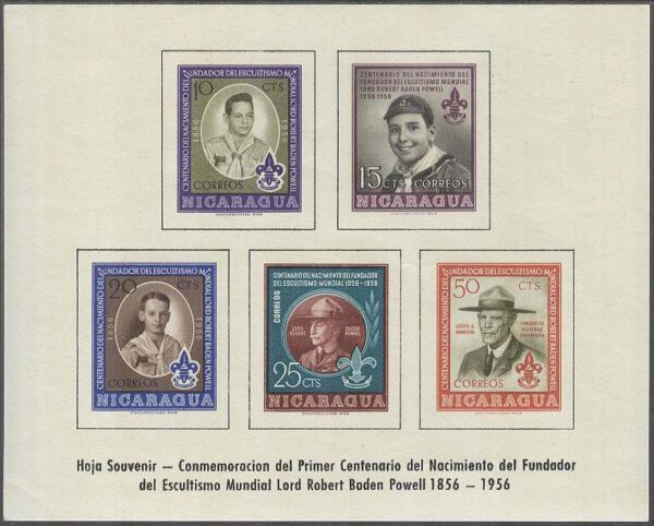 Nicaragua - M BL  43 Scouting - Baden-Powell 100 år, Block **